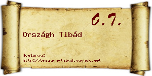 Országh Tibád névjegykártya